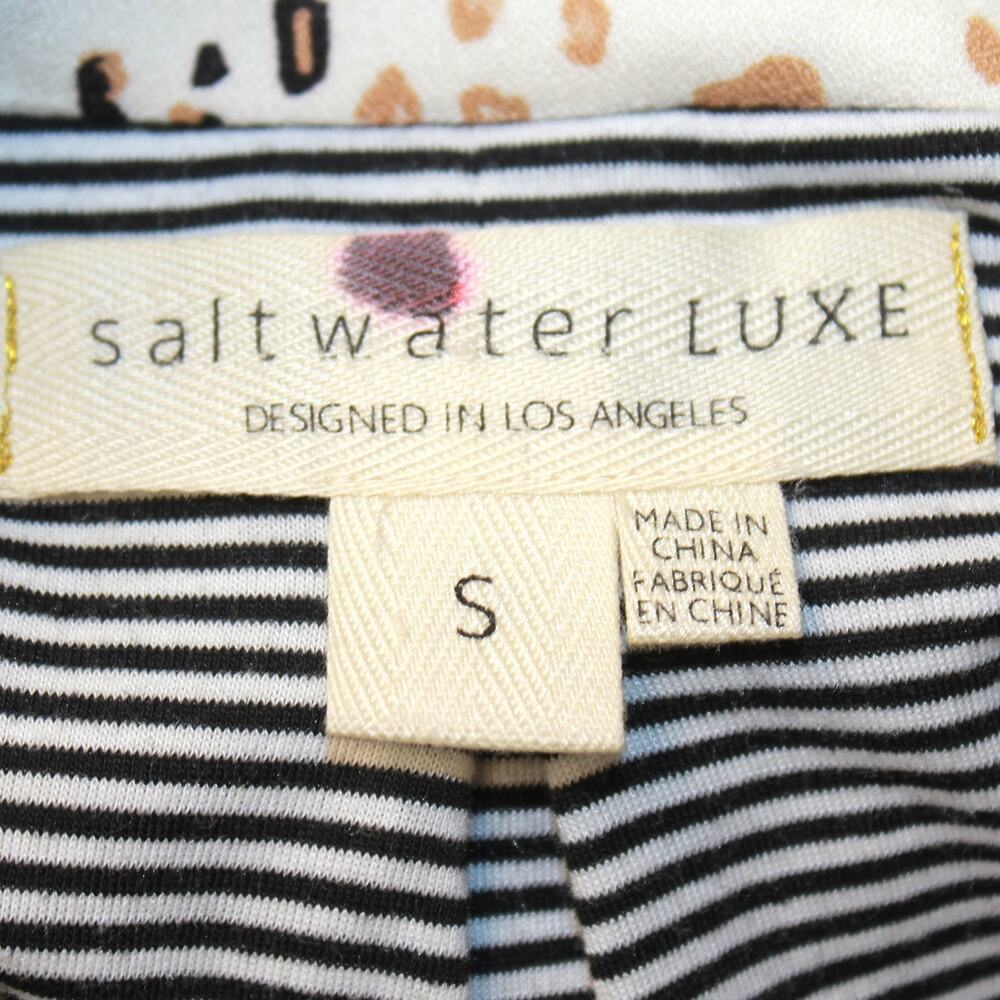 Saltwater Luxe Animal Print rayon bomber jacket top pockets zipper lined Small - Picture 8 of 8